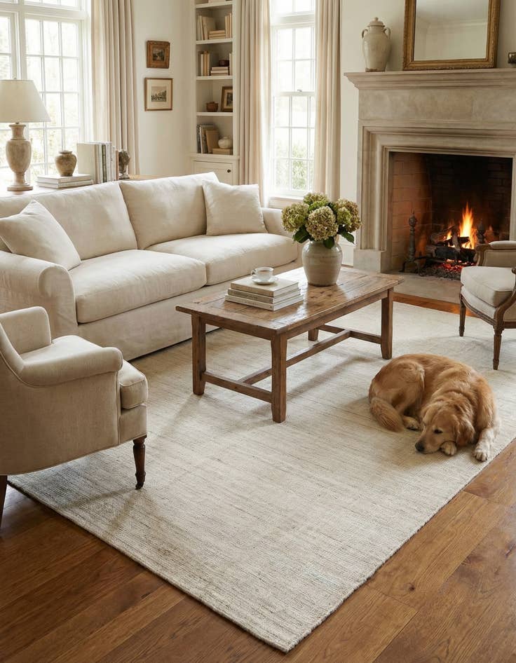 Detail image of 7' 1 x 10'  Hand Woven Jill Zarin English Manor Farmhouse Wool Rug