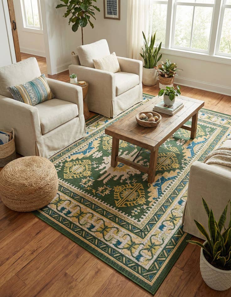 Detail image of  7' 10 x 7' 10  Washable Baja Indoor / Outdoor Square Rug