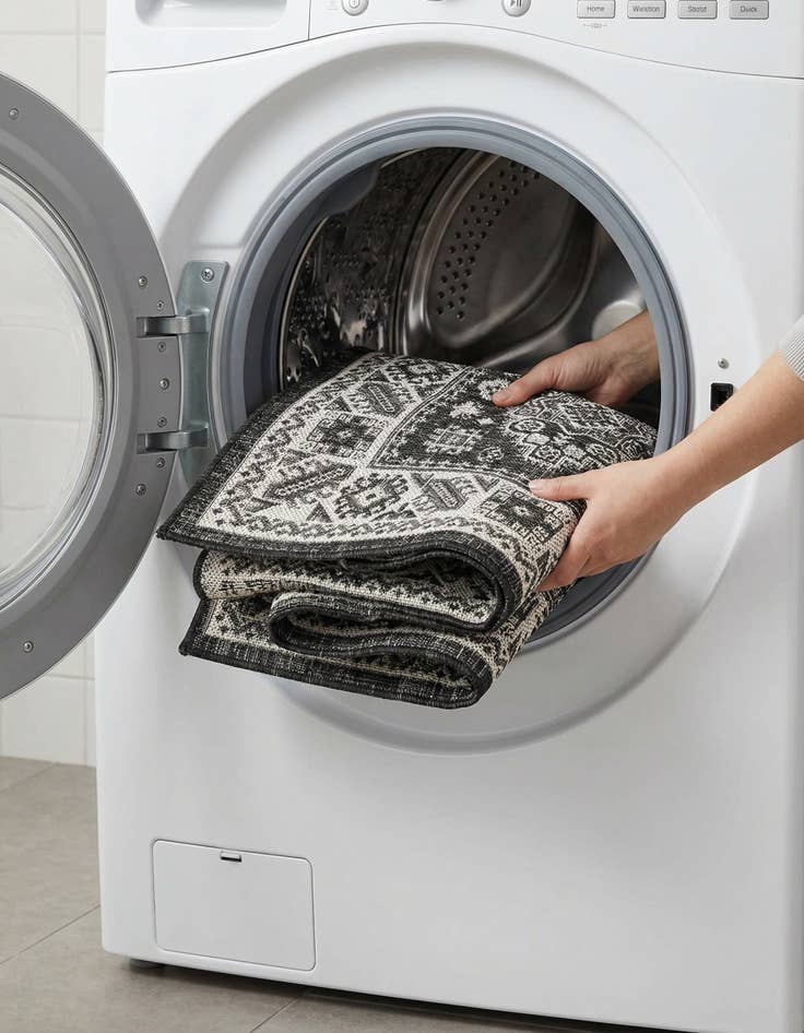 Detail image of 2' 7 x 10'  Washable Aztec Indoor / Outdoor Runner Rug