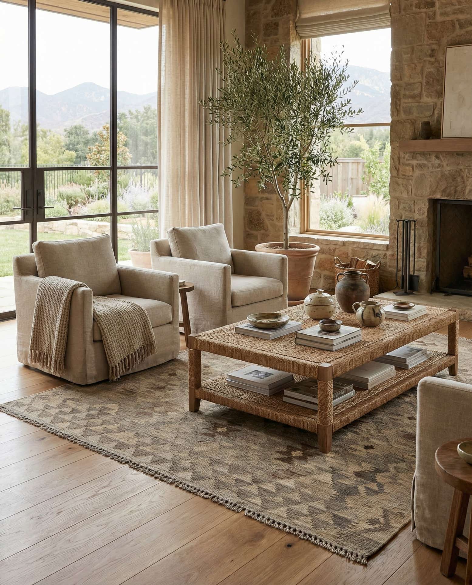 5' 2 x 6' 9 Hand Woven Kilim Maymana Wool Rug