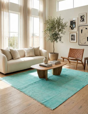 5' 6 x 5' 6 Hand Woven Kilim Modern Wool Square Rug