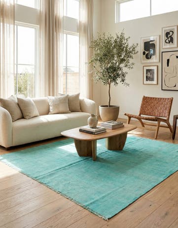 5' 6 x 5' 6 Hand Woven Kilim Modern Wool Square Rug