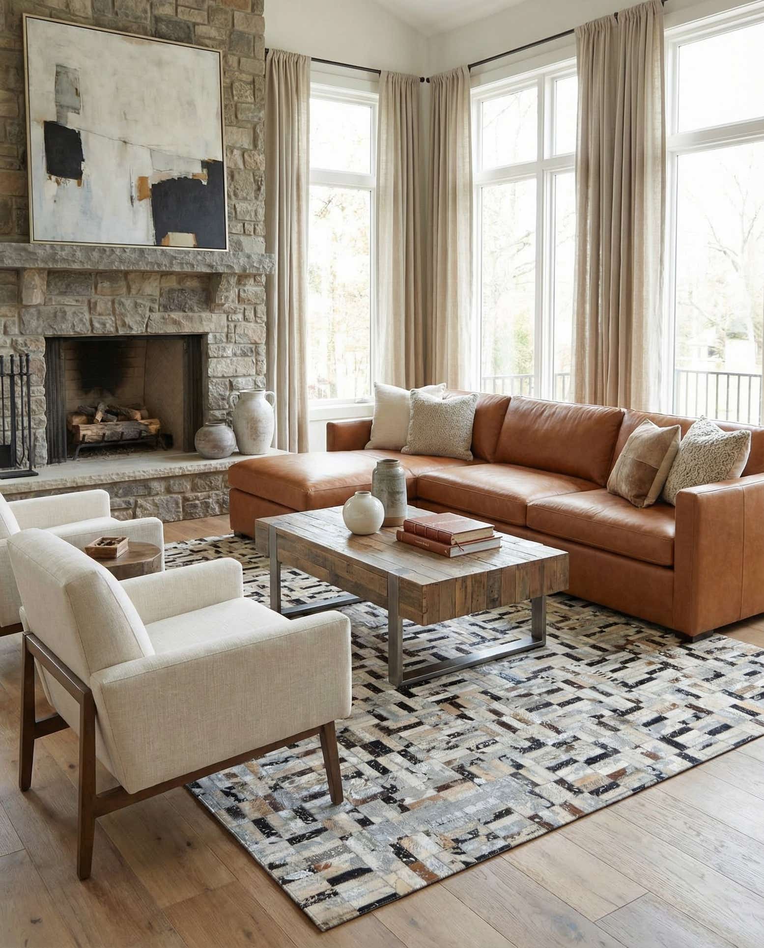 5' x 7' 10 Cowhide - Patchwork Rug