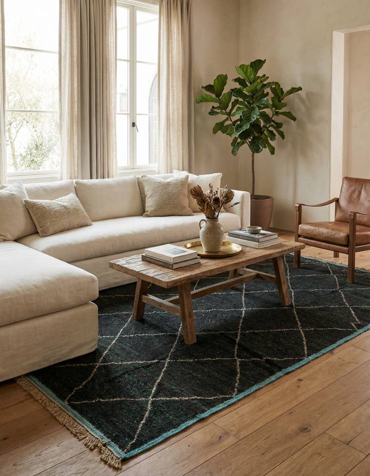 Detail image of 8' 3 x 10' 8  Hand Knotted Moroccan Wool Rug