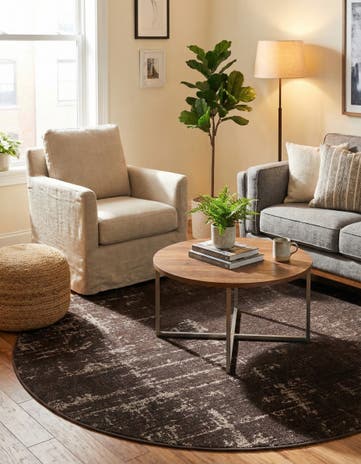 Charcoal Valencia Round Rug