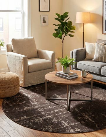 Charcoal Valencia Round Rug