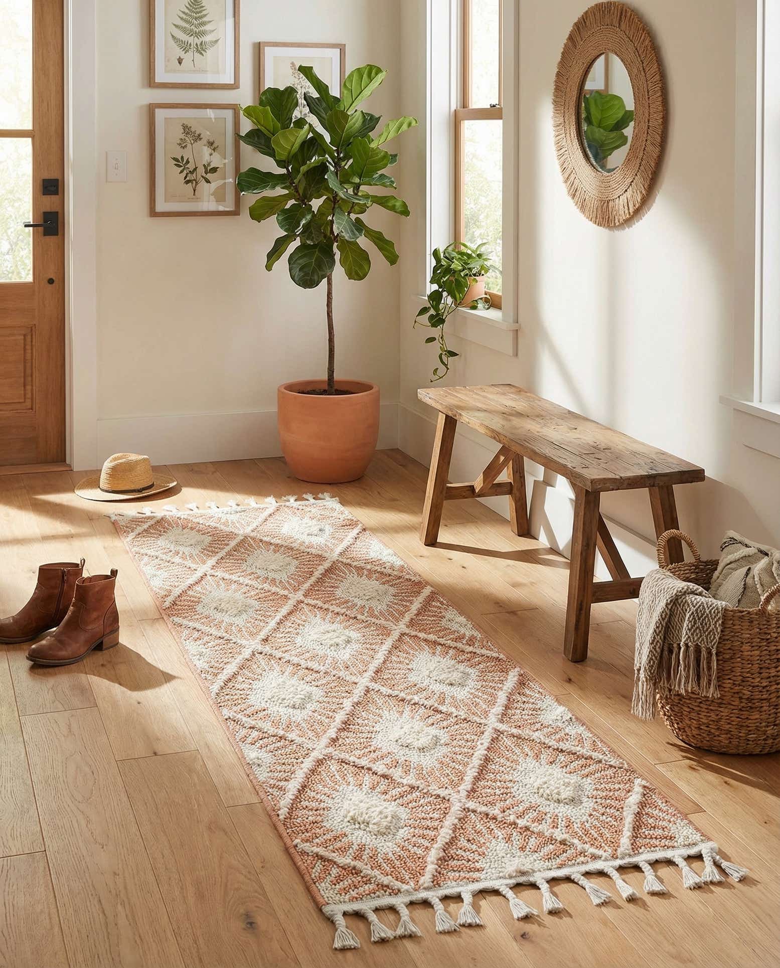 60cm x 185cm Boho Läufer Teppich