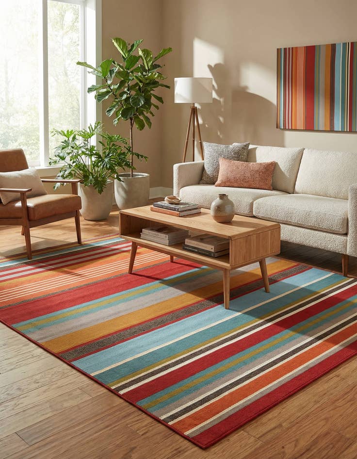 Detail image of 7' 10 x 10' Easy-Clean Modern Indoor / Outdoor Rug