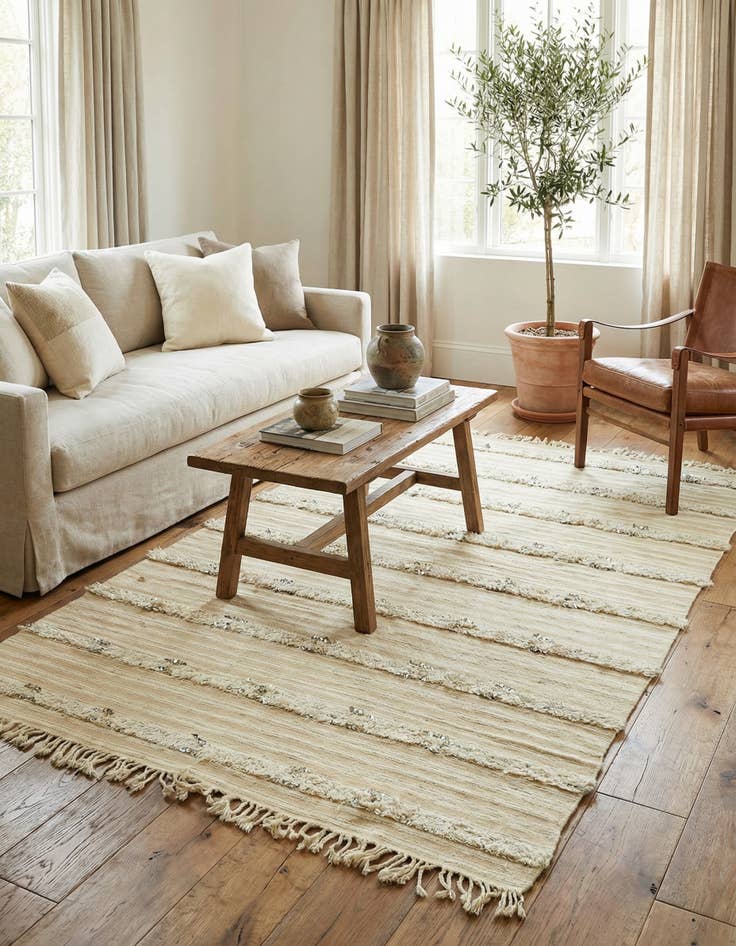 Detail image of 4' 6 x 8'  Hand Knotted Moroccan Wool Runner Rug