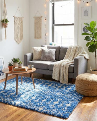  3' 3 x 3' 3 Moroccan Trellis Shag Square Rug