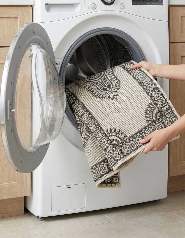 Detail image of 2' x 6'  Washable Traditional Indoor / Outdoor Runner Rug