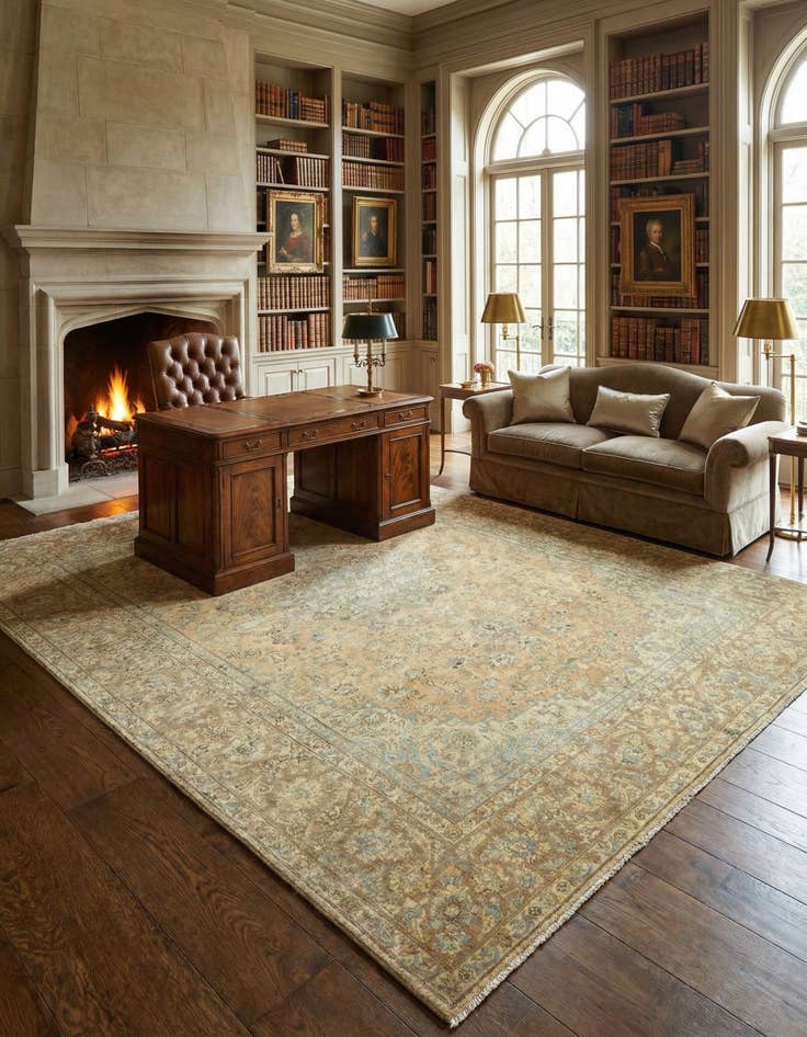 Detail image of 9' 3 x 12' 6  Hand Knotted Ultra Vintage Persian Wool Rug