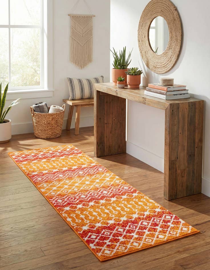 Detail image of  2' x 7' Moroccan Trellis Runner Rug