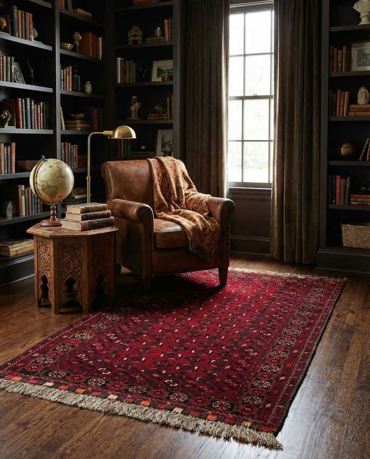 3' 5 x 6' 3 Hand Knotted Afghan Akhche Wool Rug