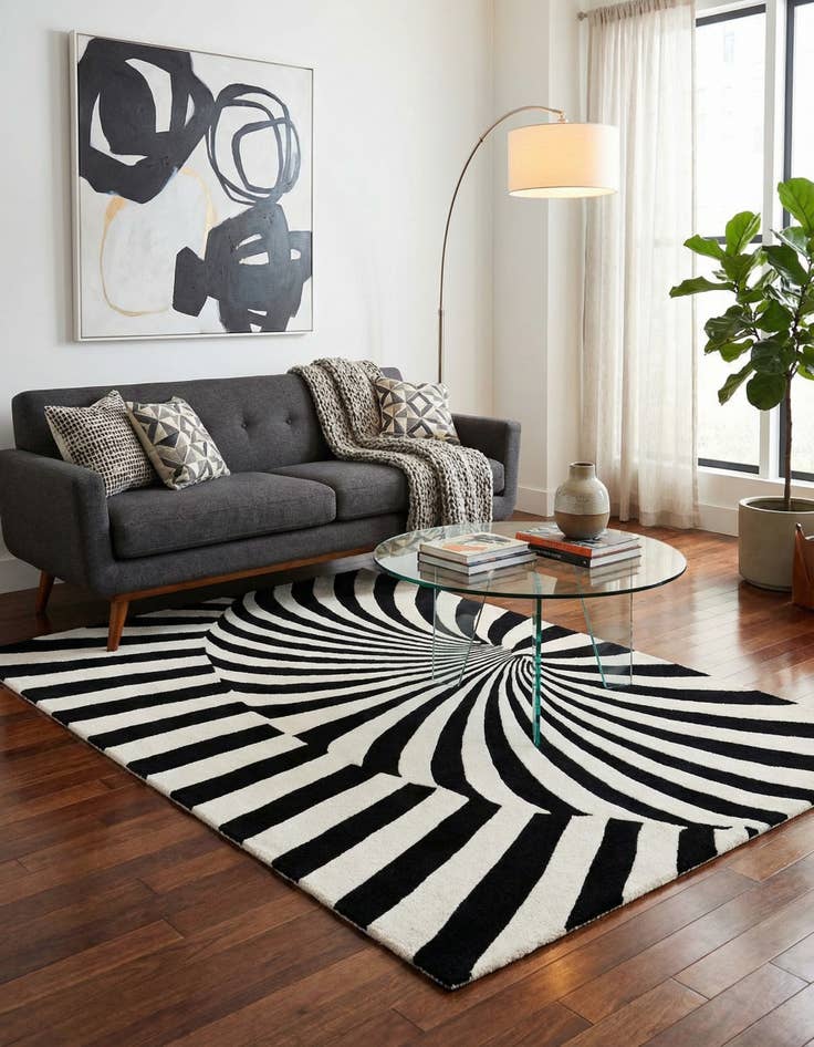 Detail image of 4' x 5' 10 Vortex Wool Rug