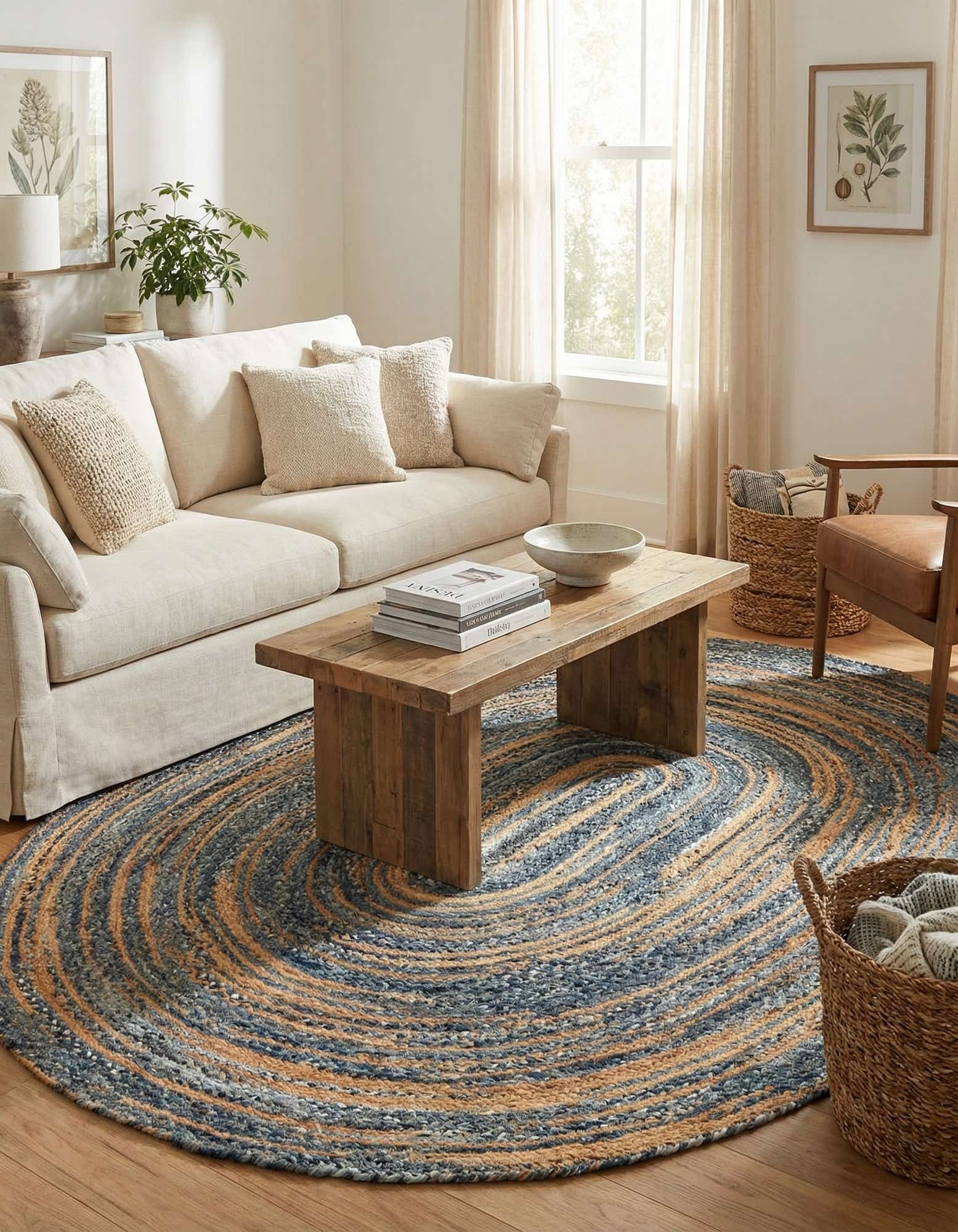 8' x 10' Handmade Braided Chindi Oval Rug