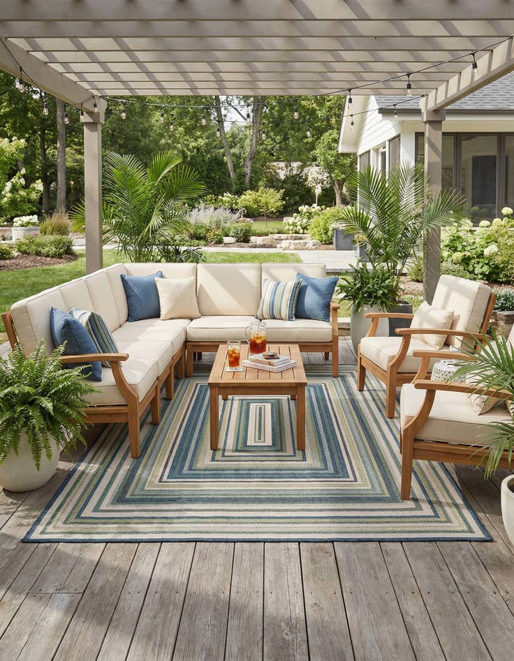 Detail image of 9' x 12'  Washable Baja Indoor / Outdoor Rug