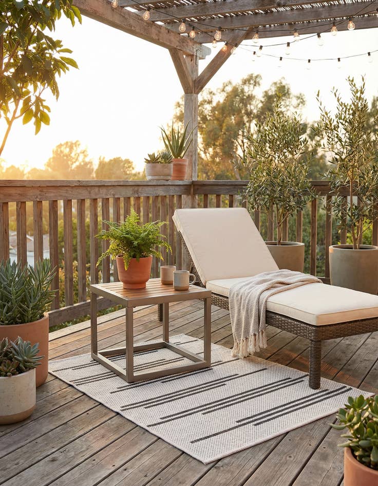 Detail image of 2' x 3'  Washable Modern Indoor / Outdoor Rug