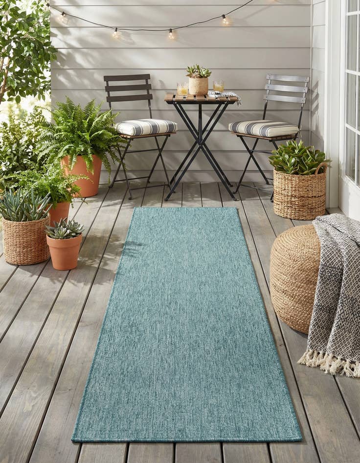 Detail image of 2' 7 x 10'  Washable Solid Indoor / Outdoor Runner Rug