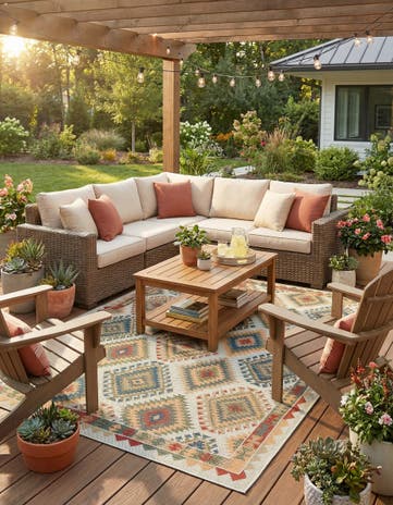 9' x 12' Easy-Clean Baja Indoor / Outdoor Rug