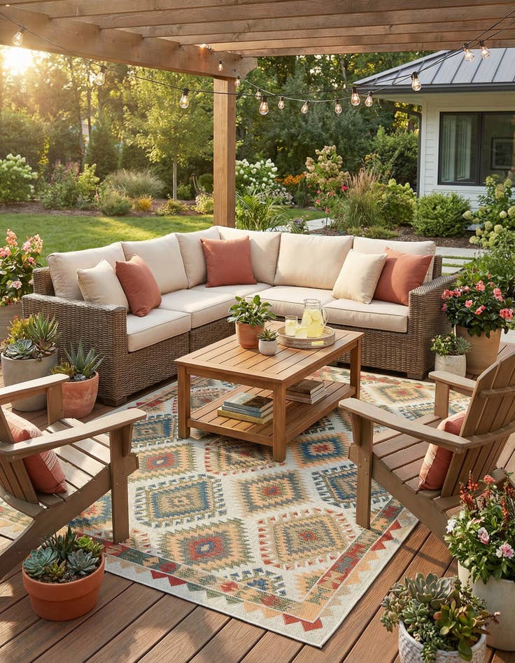 Detail image of  9' x 12'  Washable Baja Indoor / Outdoor Rug