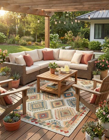 9' x 12' Easy-Clean Baja Indoor / Outdoor Rug