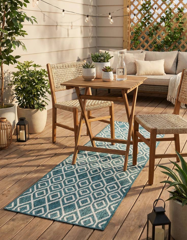 Detail image of 2' x 8' Easy-Clean Jill Zarin Turks and Caicos Indoor / Outdoor Runner Rug
