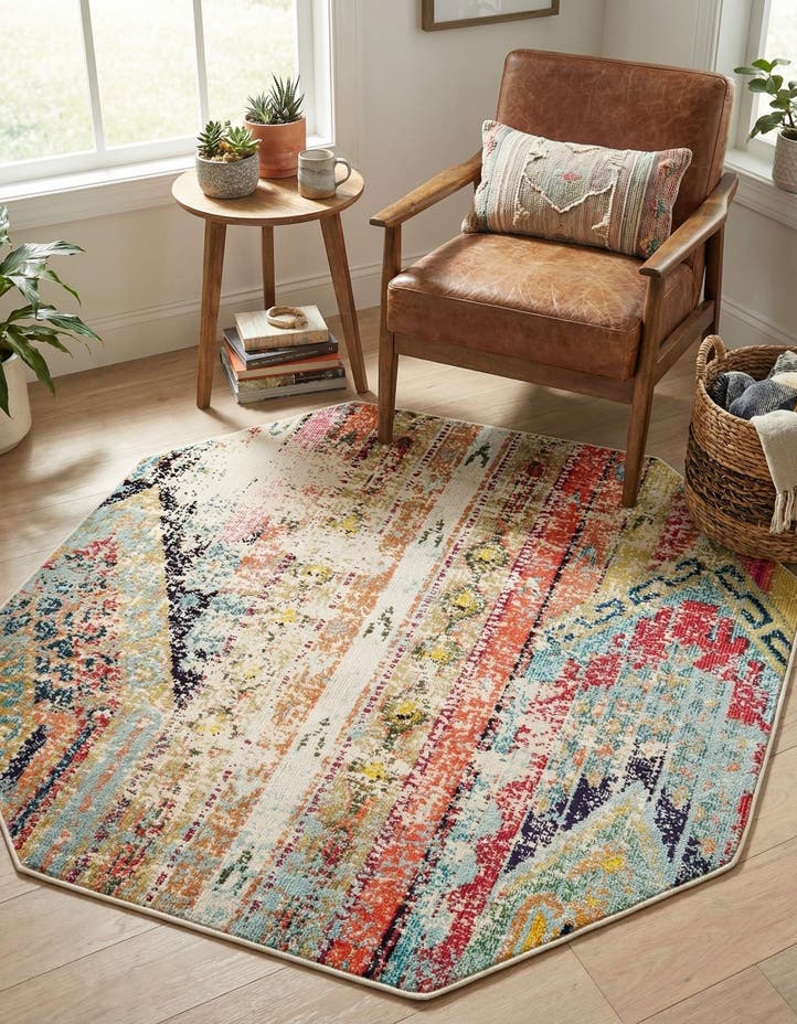 5' x 5' Washable Mesa Octagon Rug