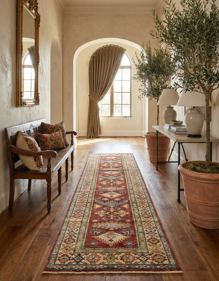 Detail image of 2' 9 x 9' 9 Hand Knotted Kazak Oriental Runner Rug