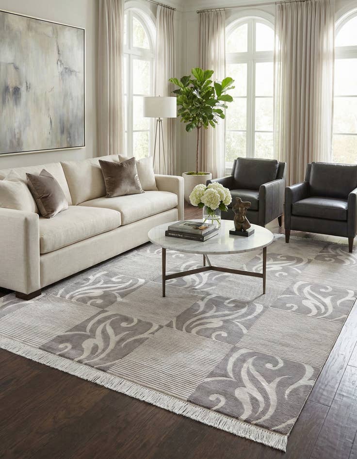 Detail image of  5' 9 x 8'  Hand Knotted Darya Wool Rug