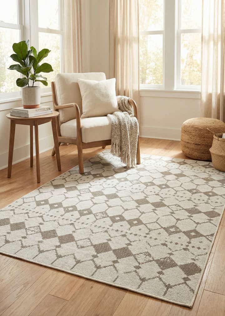 4' x 6' Easy-Clean Lattice Indoor / Outdoor Rug
