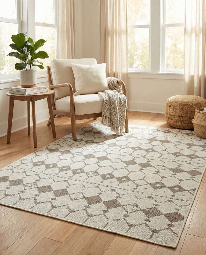 4' x 6' Easy-Clean Lattice Indoor / Outdoor Rug