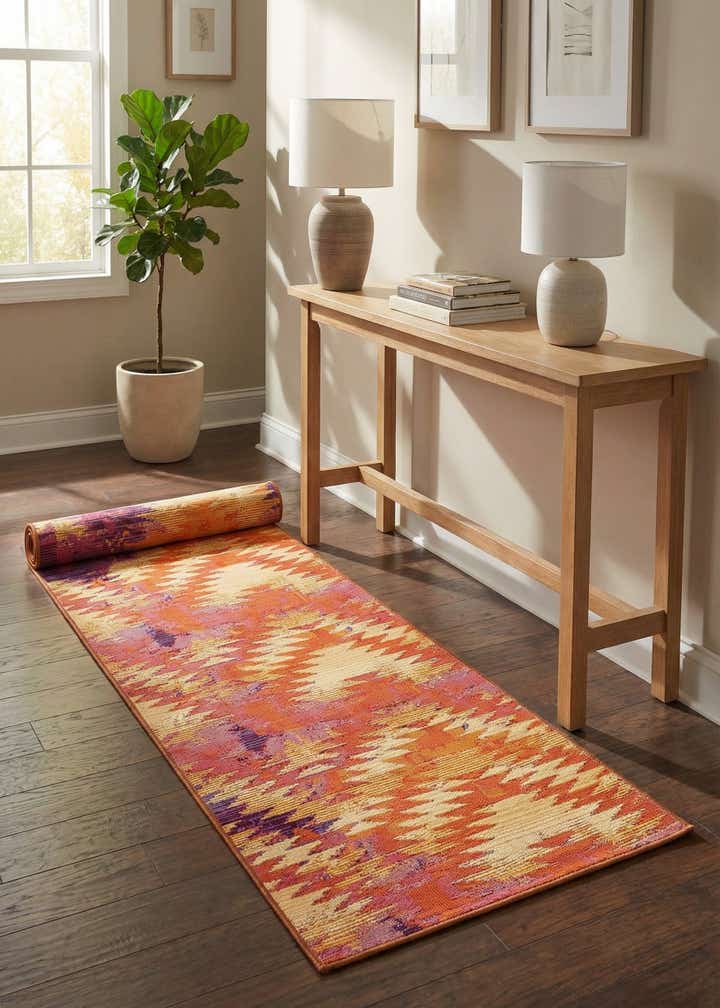 2' 7 x 5' 3 Easy-Clean Modern Indoor / Outdoor Runner Rug