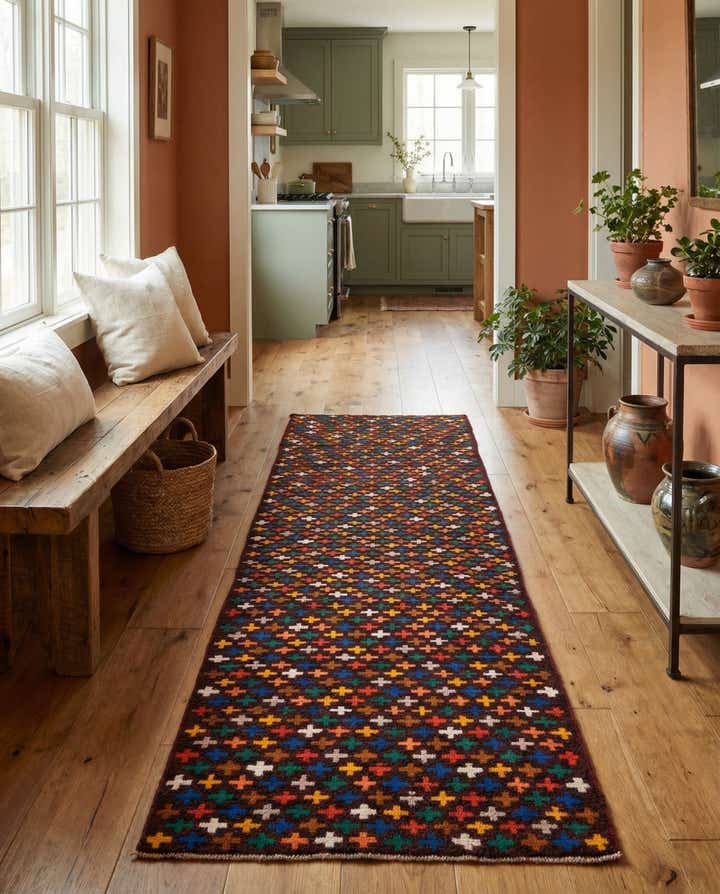 2' 9 x 9' 9 Hand Knotted Balouch Wool Runner Rug