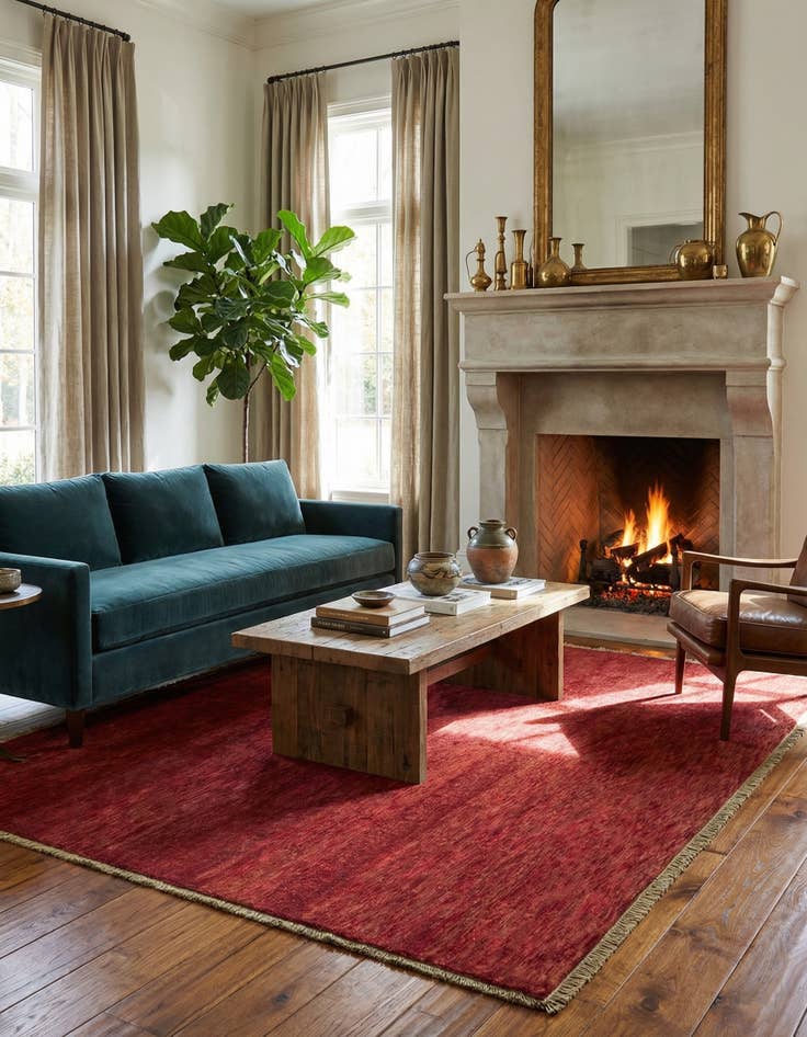 Detail image of  5' 8 x 8'  Hand Knotted Over-Dyed Ziegler Rug