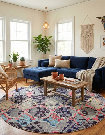 8' x 8' Washable Mesa Round Rug