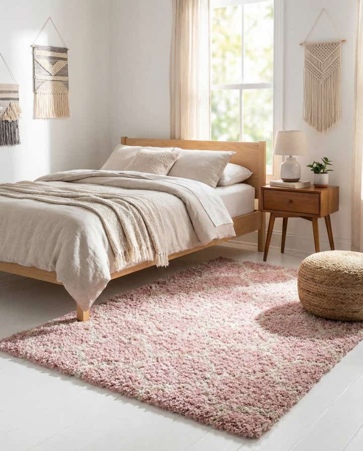 7' 10 x 7' 10 Lattice Shag Square Rug