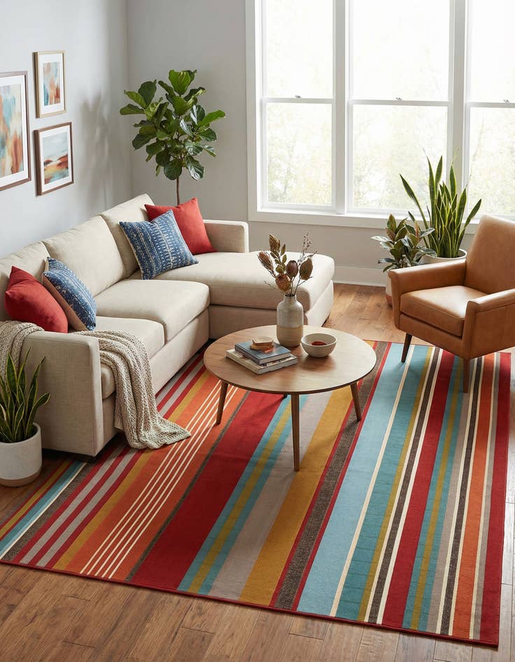 Detail image of  7' 10 x 10'  Washable Modern Indoor / Outdoor Rug