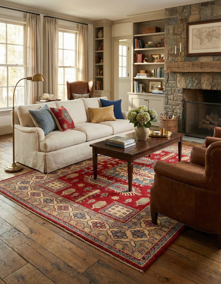 Detail image of  6' 7 x 9' 10  Hand Knotted Kazak Rug