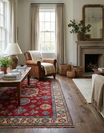 4' 1 x 6' 2 Hand Knotted Kazak Rug