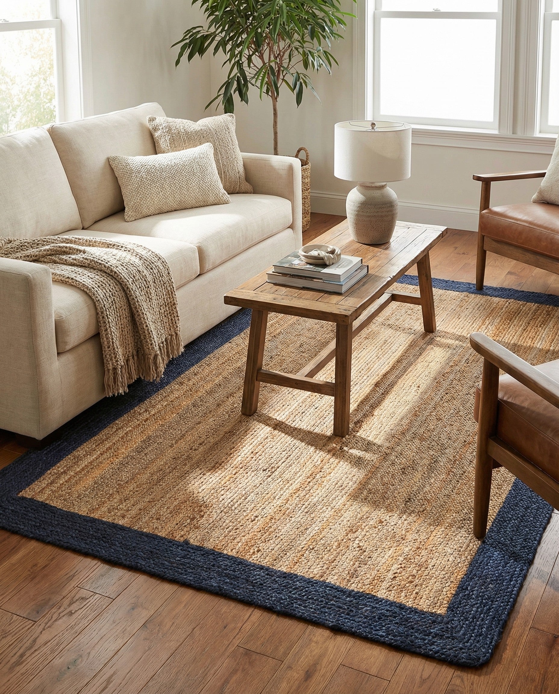 6' 1 x 9' Handmade Braided Jute Rug
