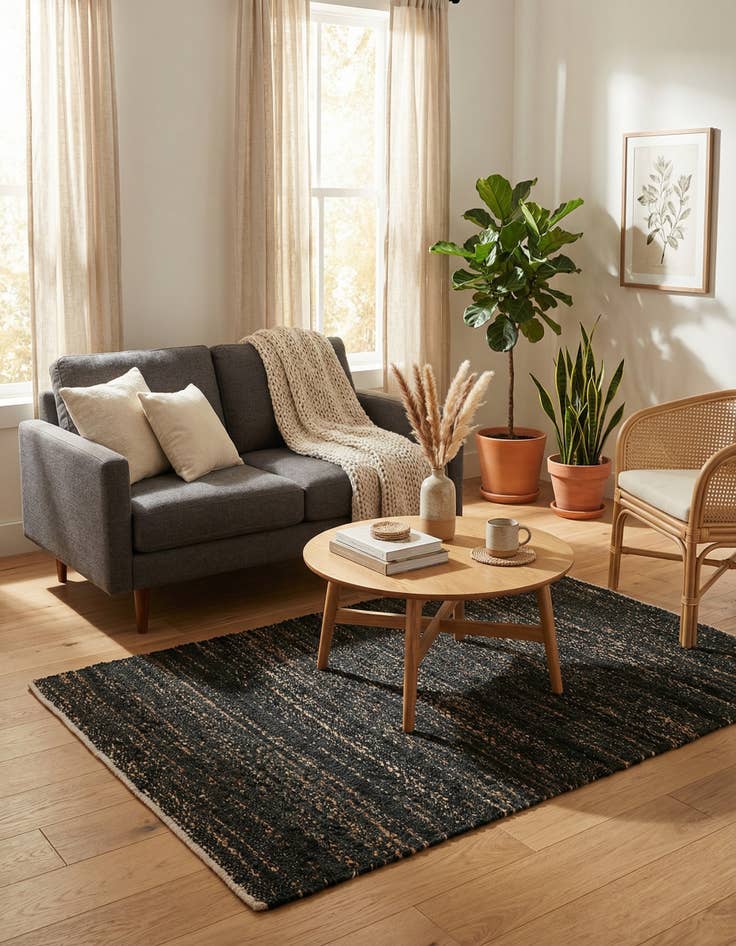 Detail image of  3' 1 x 5' 1  Hand Woven Palm Beach Jute Rug