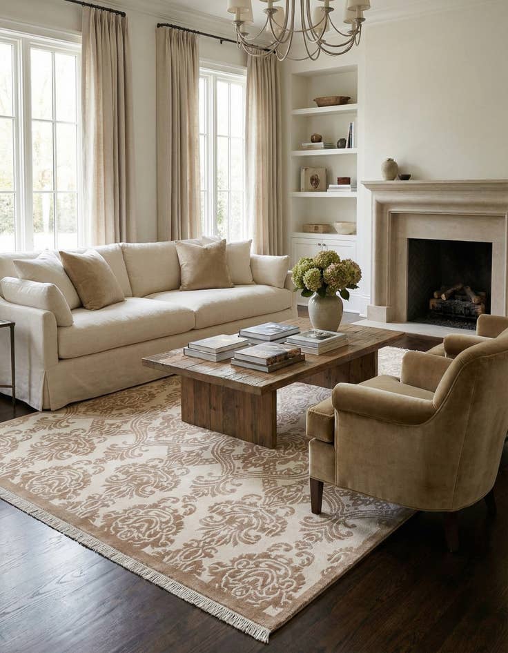 Detail image of  6' 9 x 9' 11  Hand Knotted Darya Wool Rug