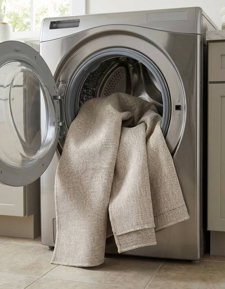 Detail image of 5' 3 x 8'  Washable Solid Indoor / Outdoor Rug