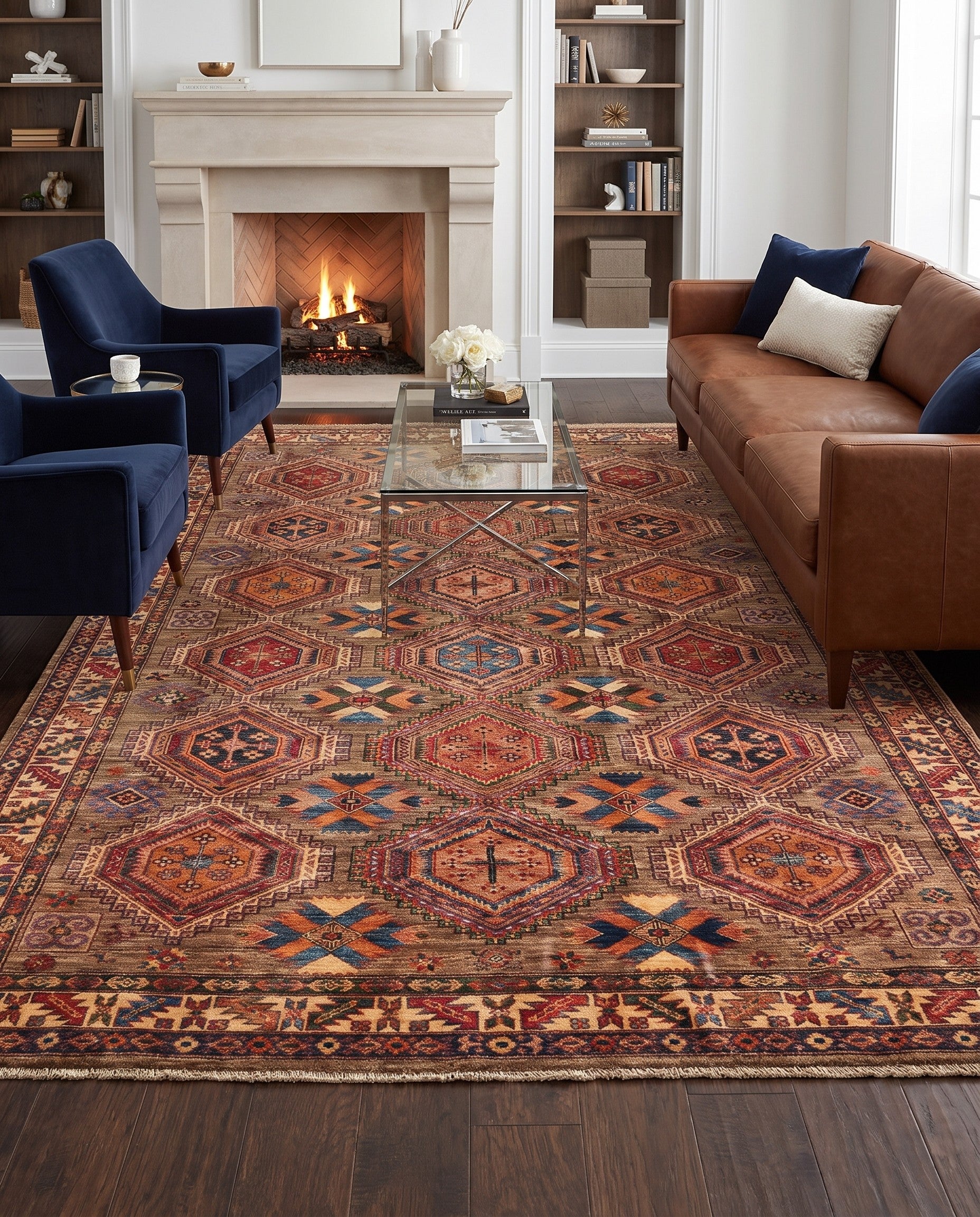 6' 9 x 9' 11 Hand Knotted Kazak Rug