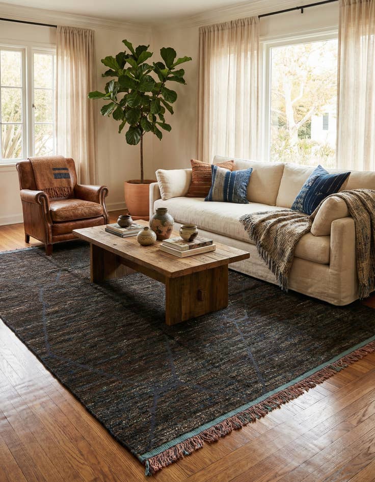 Detail image of 7' 7 x 10' 3  Hand Knotted Moroccan Wool Rug