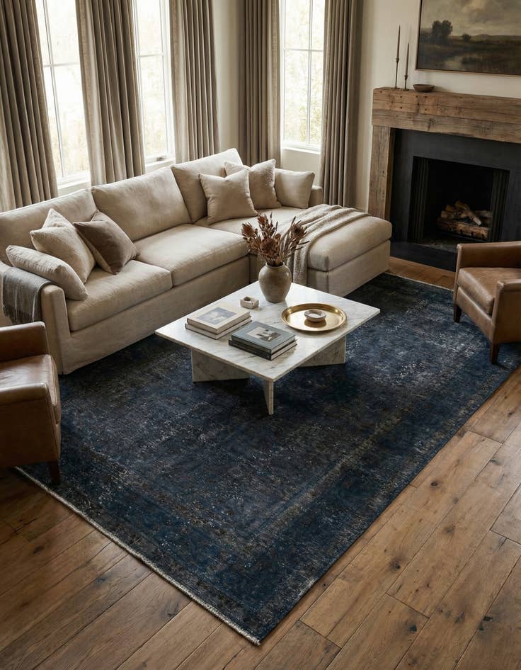 Detail image of 6' 5 x 9' 7  Hand Knotted Ultra Vintage Persian Wool Rug