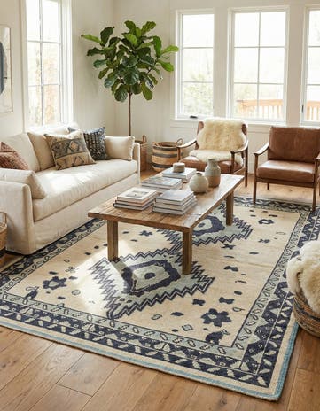 7' 9 x 10' 3 Hand Knotted Moroccan Wool Rug