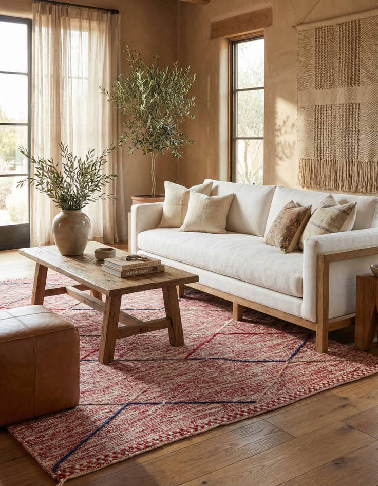 Detail image of 6' 4 x 10' 2  Hand Knotted Moroccan Wool Rug