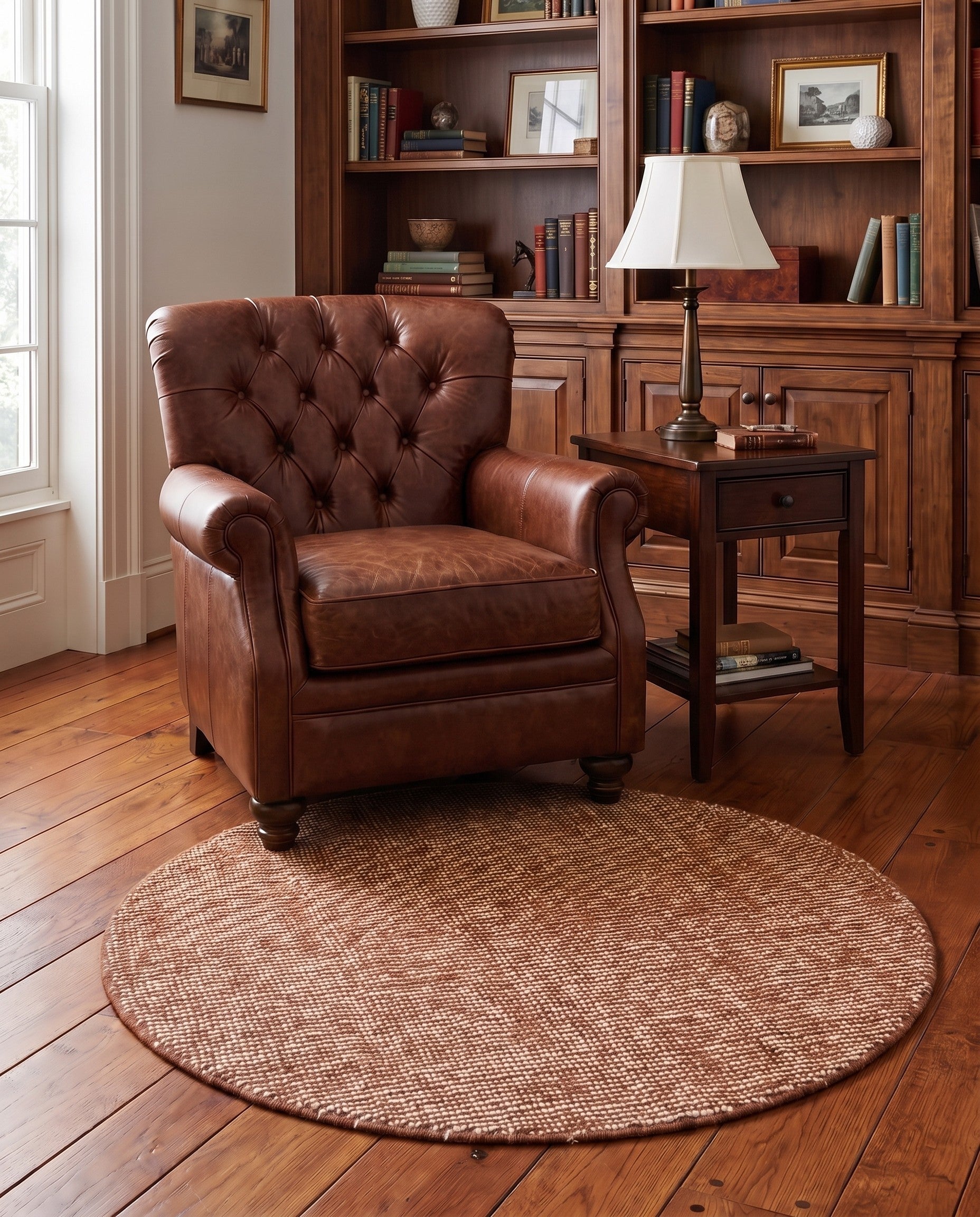 3' 1 x 3' 1 Hand Woven Jill Zarin English Manor Wool Round Rug